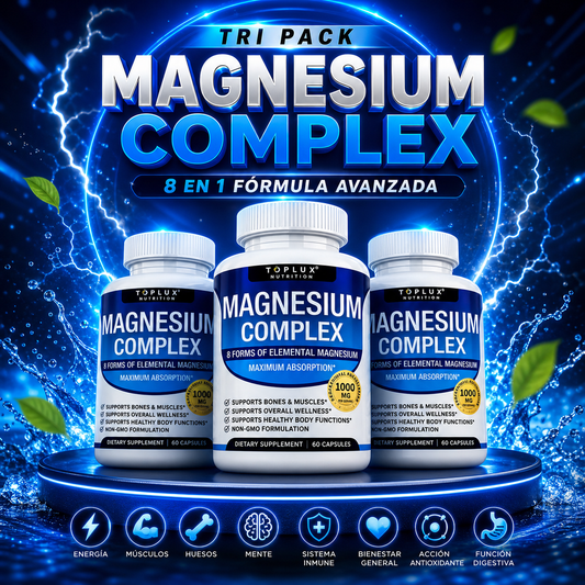 🏆 TRI PACK MAGNESIO COMPLEX 8 EN 1 | FÓRMULA GANADORA 🏆
